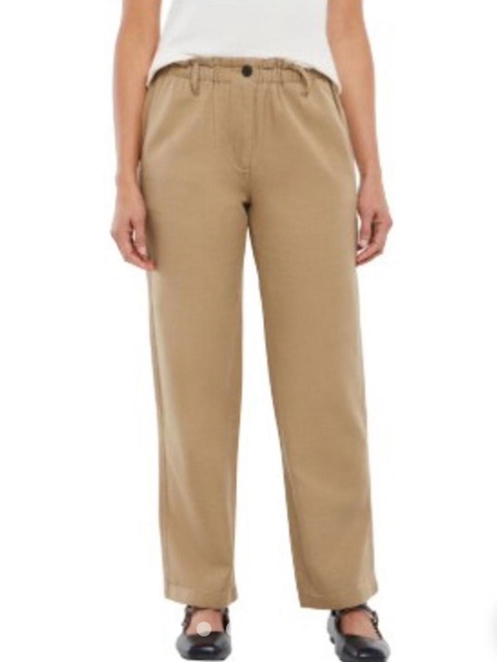 Gap XL Relaxed Leg Cropped Tan khaki Twill Trouser Pants Casual Career